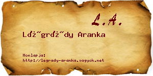 Légrády Aranka névjegykártya